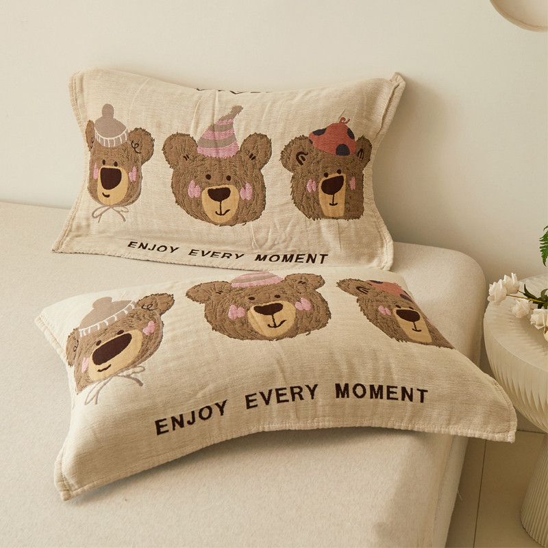 枕巾纯棉可固定一对装全棉纱布枕头巾防脱落防头油A类2025新款