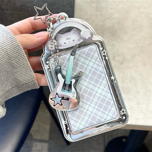 摇滚贝斯可爱小猫卡套高颜值ins风追星爱豆3寸拍立得小卡收纳保护