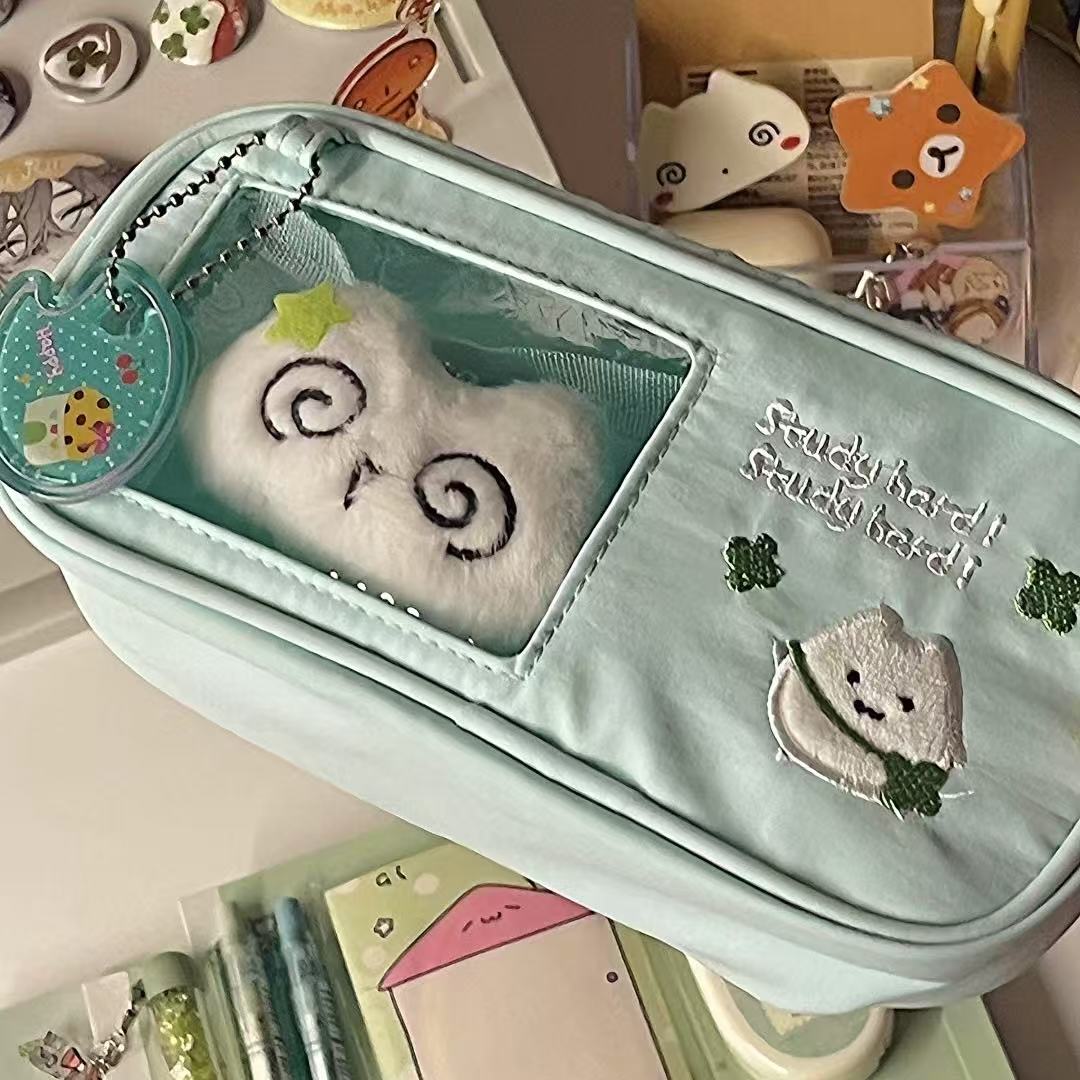 ins简约四叶草牙牙痛包笔袋