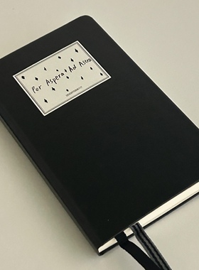黑色A6皮质手账本简约复古风高颜值空白内页学生日记事笔记本子