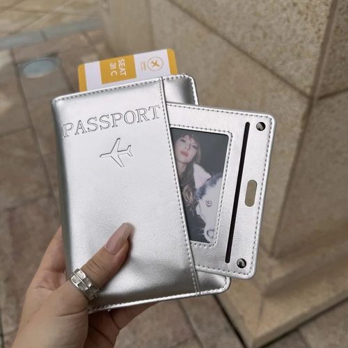 小众韩系银灰色护照夹