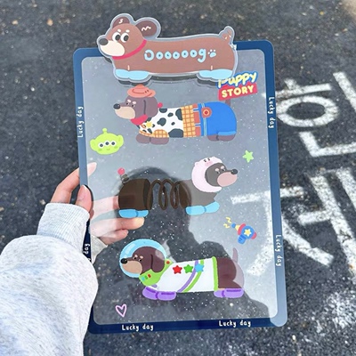 可爱腊肠小狗A4亚克力夹板