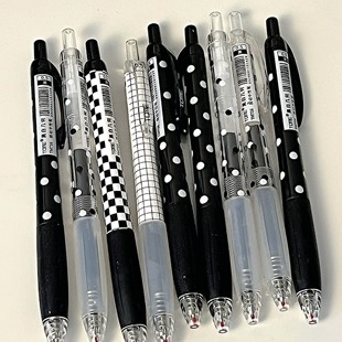 TOME图米黑白几何波点按动中性笔高颜值初高中学生顺滑刷题0.5黑