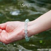 天然海蓝宝手串碎冰冰男女款 LOREN EYE 手链S925银小众设计送礼