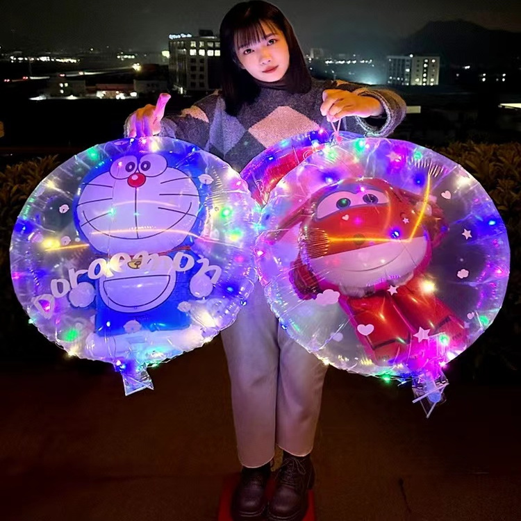 新款发光手提弹力波波球摆摊批发