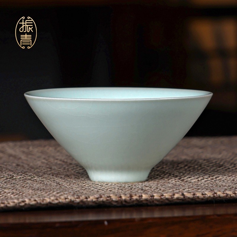 汝窑斗笠杯主人杯单杯景德镇汝瓷开片茶杯青瓷全手工陶瓷礼品高档,餐饮具,茶杯,淘宝优惠券,粉丝福利购,淘宝优惠卷