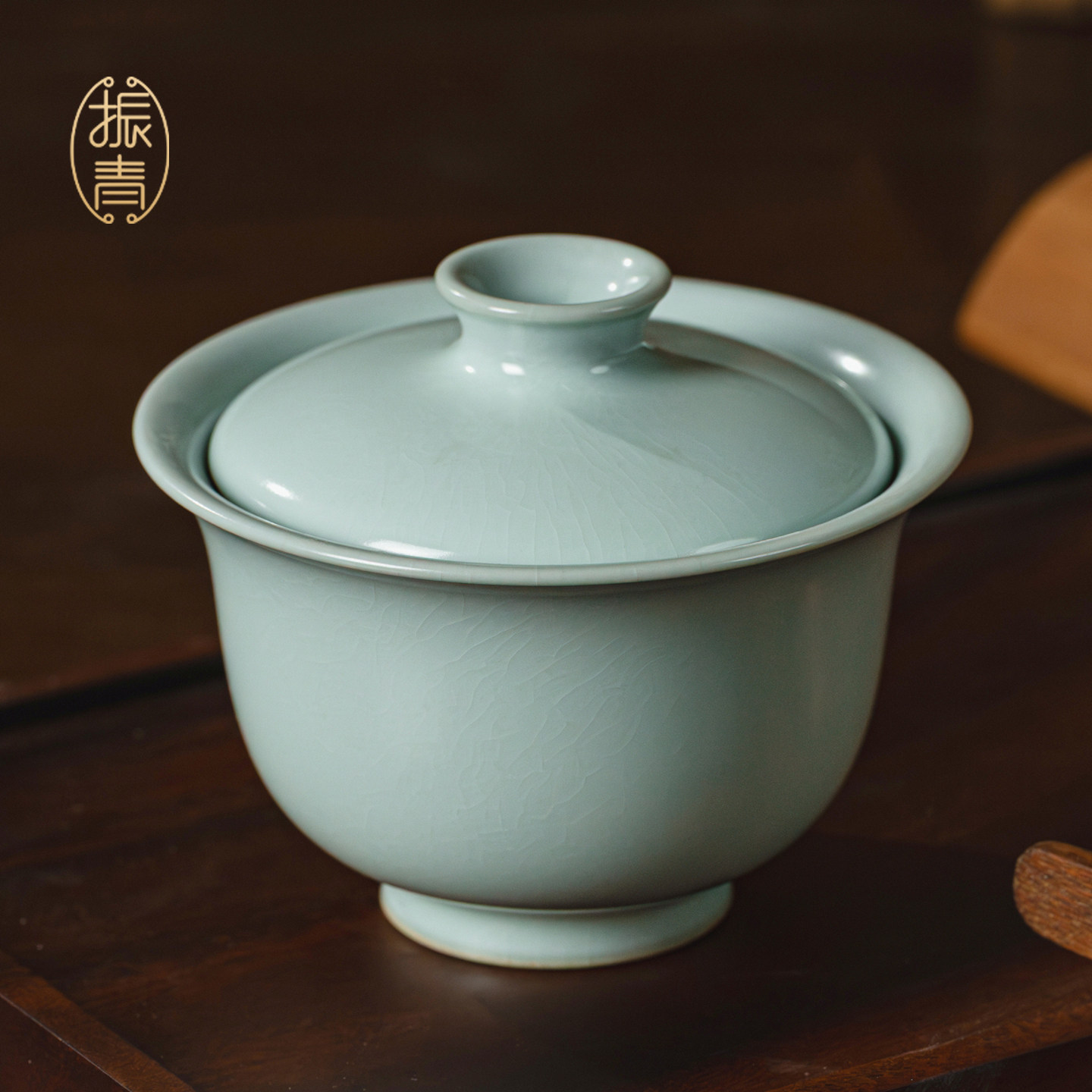 青瓷盖碗汝窑功夫茶具手工高档泡茶茶碗盖碗杯可养开片陶瓷礼盒装,餐饮具,盖碗,淘宝优惠券,粉丝福利购,淘宝优惠卷