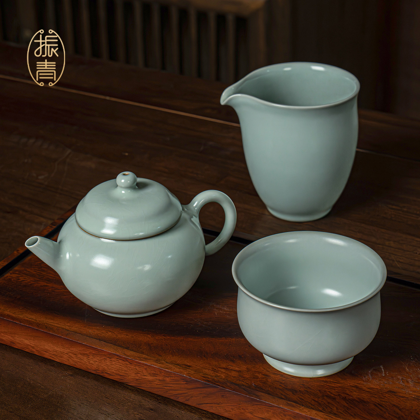 汝瓷高端公道杯茶具礼盒装图片