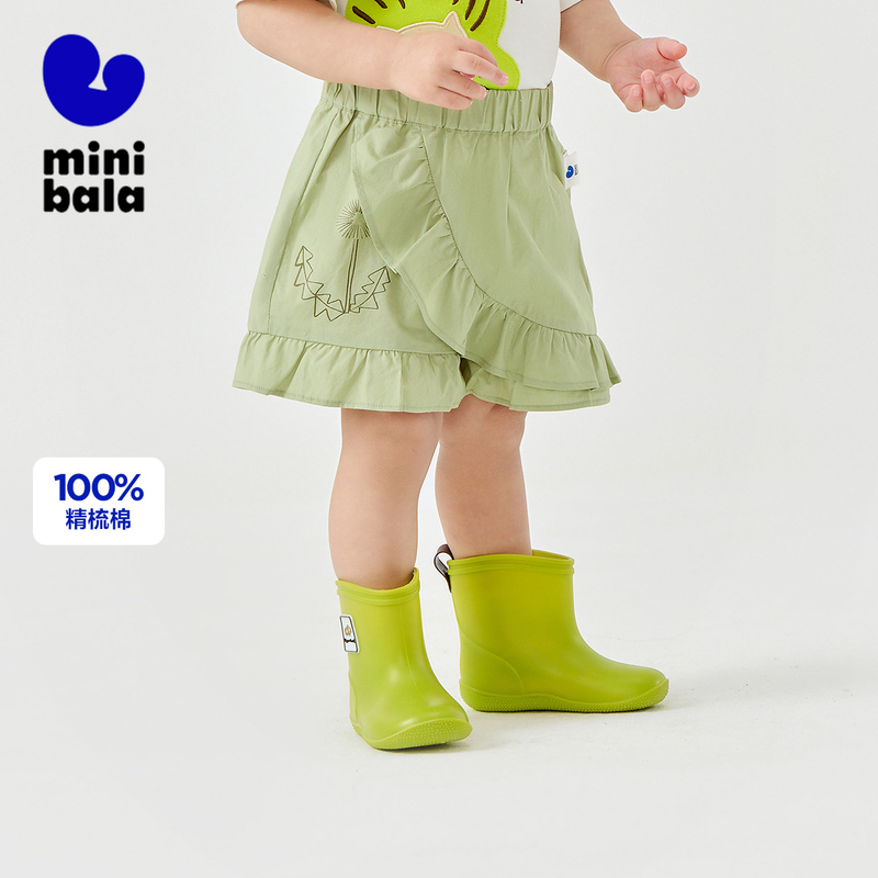 100%精梳棉 甜美花边裙裤