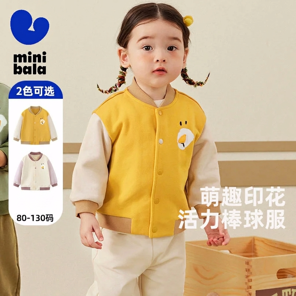 minibala儿童棒球服外套宝宝夹克图片