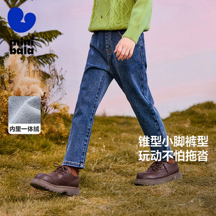 子反季 迷你巴拉巴拉男女童牛仔裤 发热保暖裤 儿童长裤 清仓 抑菌冬季