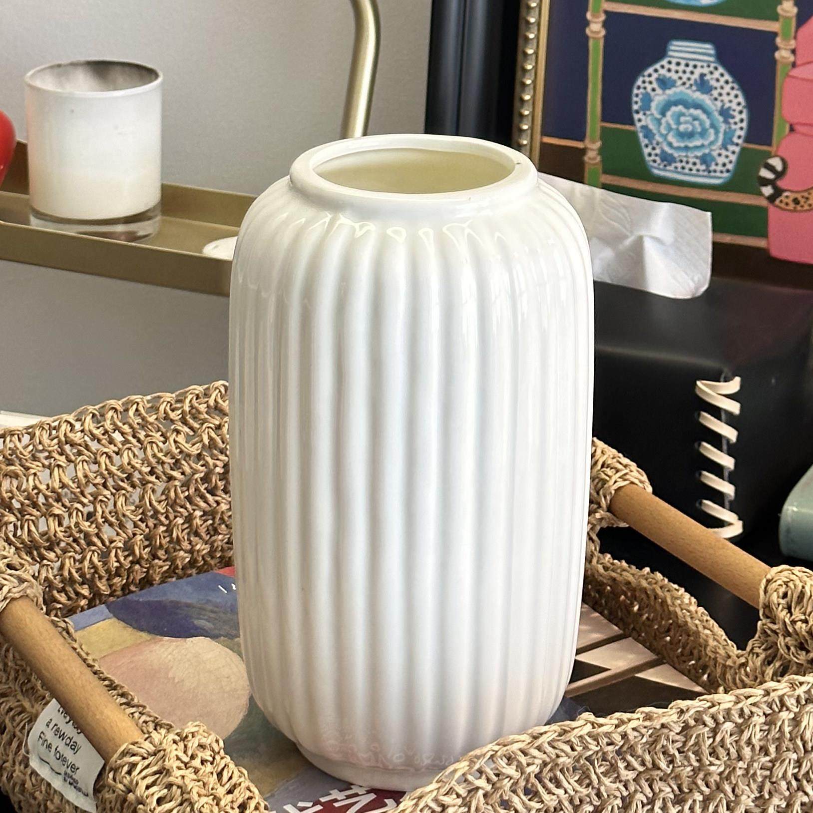 小众白色ins风法式覆古花瓶陶瓷轻奢客厅餐桌花器摆件欧式大号,家居饰品,花瓶,淘宝优惠券,粉丝福利购,淘宝优惠卷