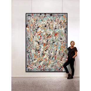 大仟印像抽象艺术波洛克名画 画玄关装饰画 画现代简约客厅背景大