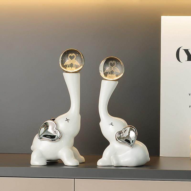 大象水晶球摆件电视柜酒柜客厅家居装饰品轻奢高档乔迁新居礼物,家居饰品,装饰摆件,淘宝优惠券,粉丝福利购,淘宝优惠卷