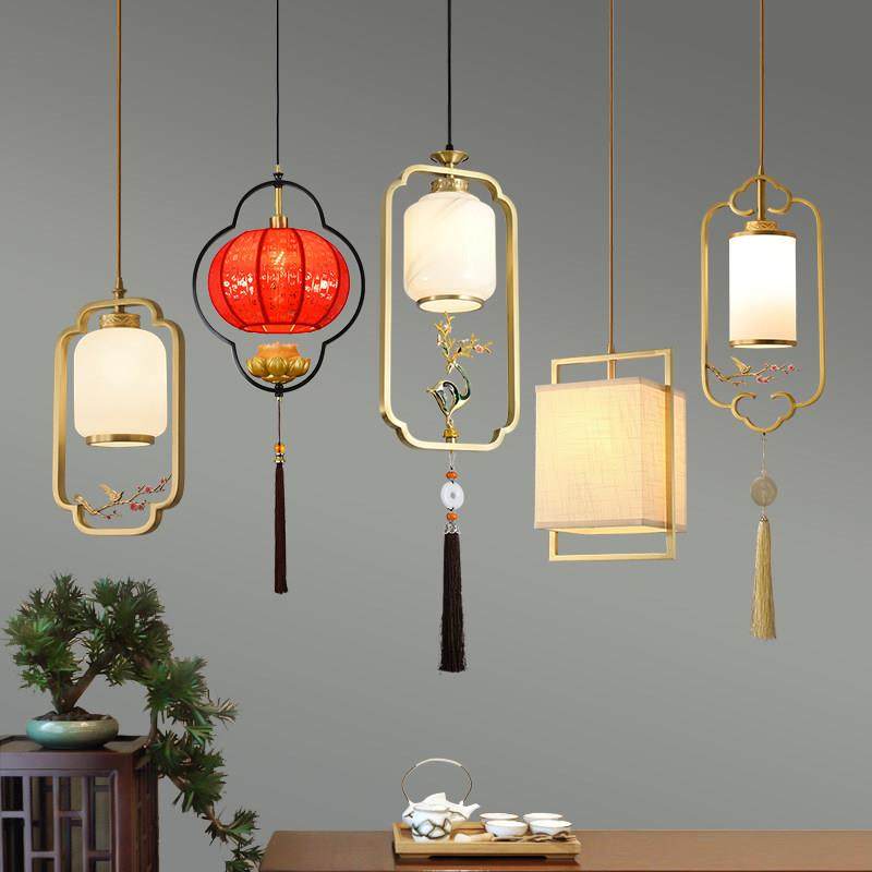 全铜小吊灯新中式鱼线饭厅灯吧台茶室书房走道灯卧室床头垂吊灯,家装灯饰光源,餐厅吊灯,淘宝优惠券,粉丝福利购,淘宝优惠卷