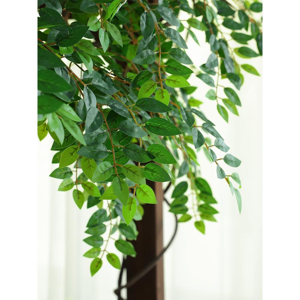 仿真榆树叶手感过胶塑料榆树支绿色植植物叶子假树枝工程装饰造型