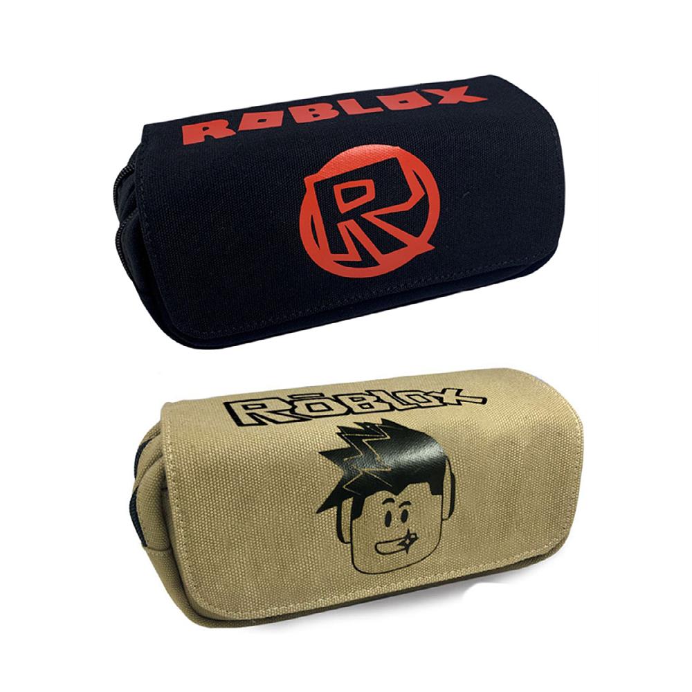 Roblox铅笔袋学生文具袋双层大容量翻转帆布拉炼收纳袋铅笔盒