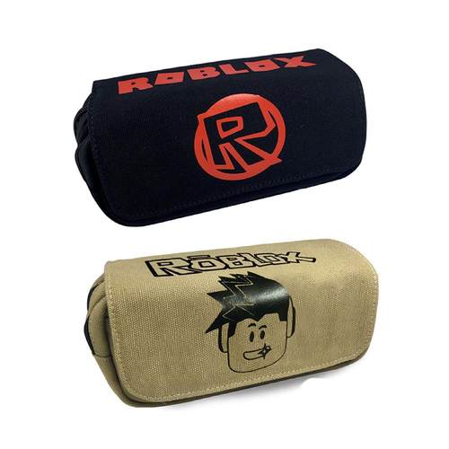 Roblox铅笔袋学生文具袋双层大容量翻转帆布拉炼收纳袋铅笔盒