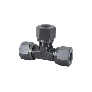 高压碳钢卡套弯头三通T型直通直角90度H型6/8/10/12/14/18管接头