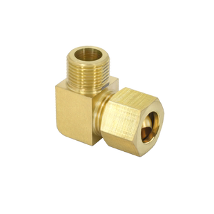 加厚铜卡套外丝直角弯头高压加湿器铜管接纺织机配件2分8mm铜接头