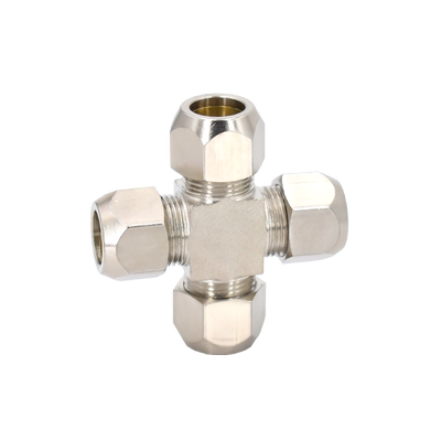 铜镀镍卡套四通规格齐全