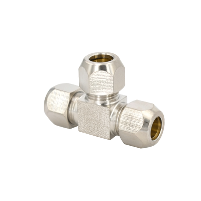 铜镀镍卡套三通规格齐全