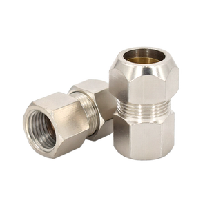 内丝卡套铜镀镍公制14*1.5/20*1.5英制2/4分插810/12mm压力表接头