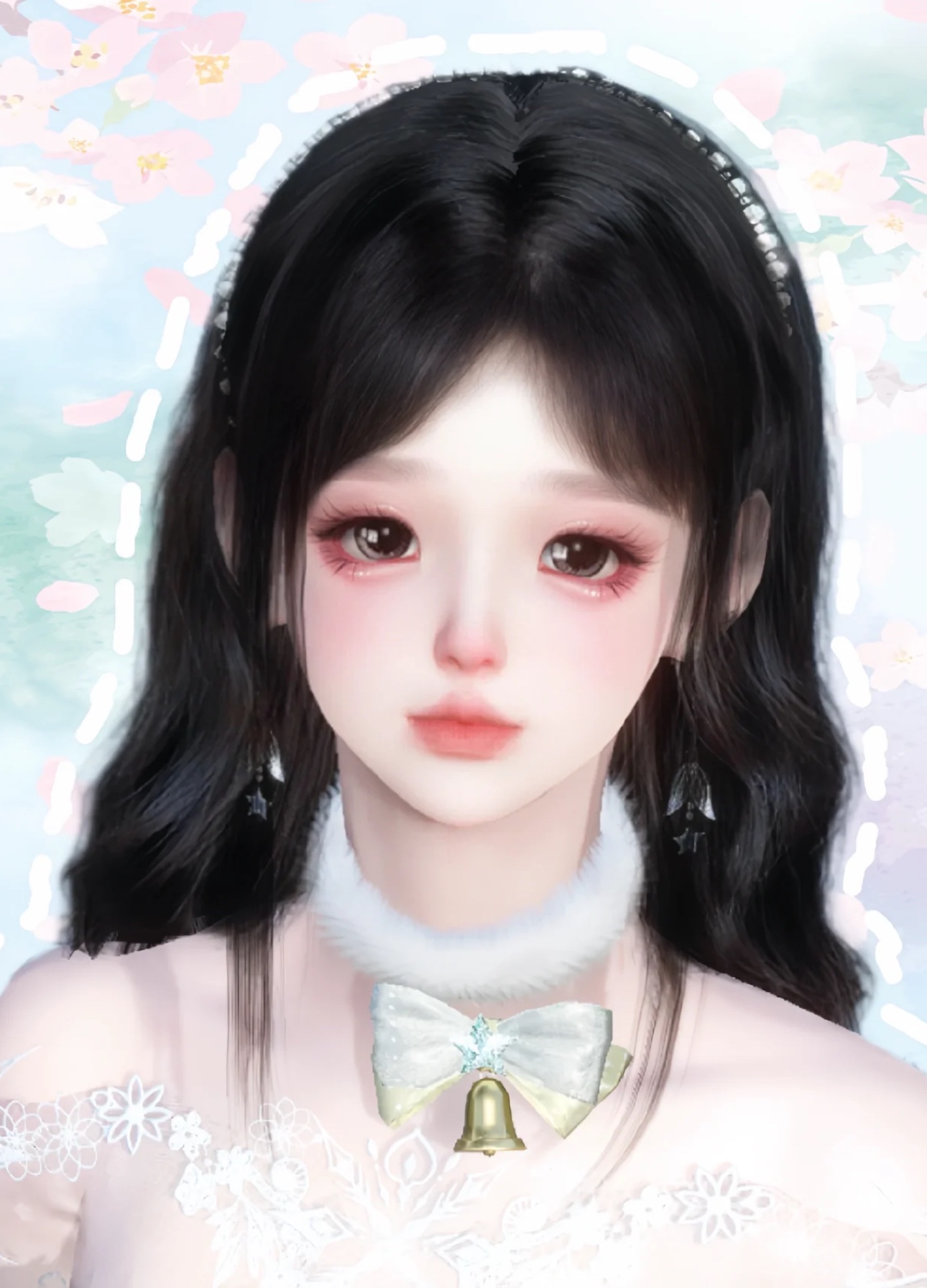 茉莉 越灵原创 逆水寒手游捏脸 素问九灵神相龙吟血河女通用 甜妹