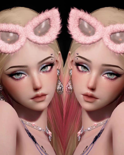 国服 以闪亮之名捏脸 黑皮 成女 兔斯基普芙妮 素颜+带妆