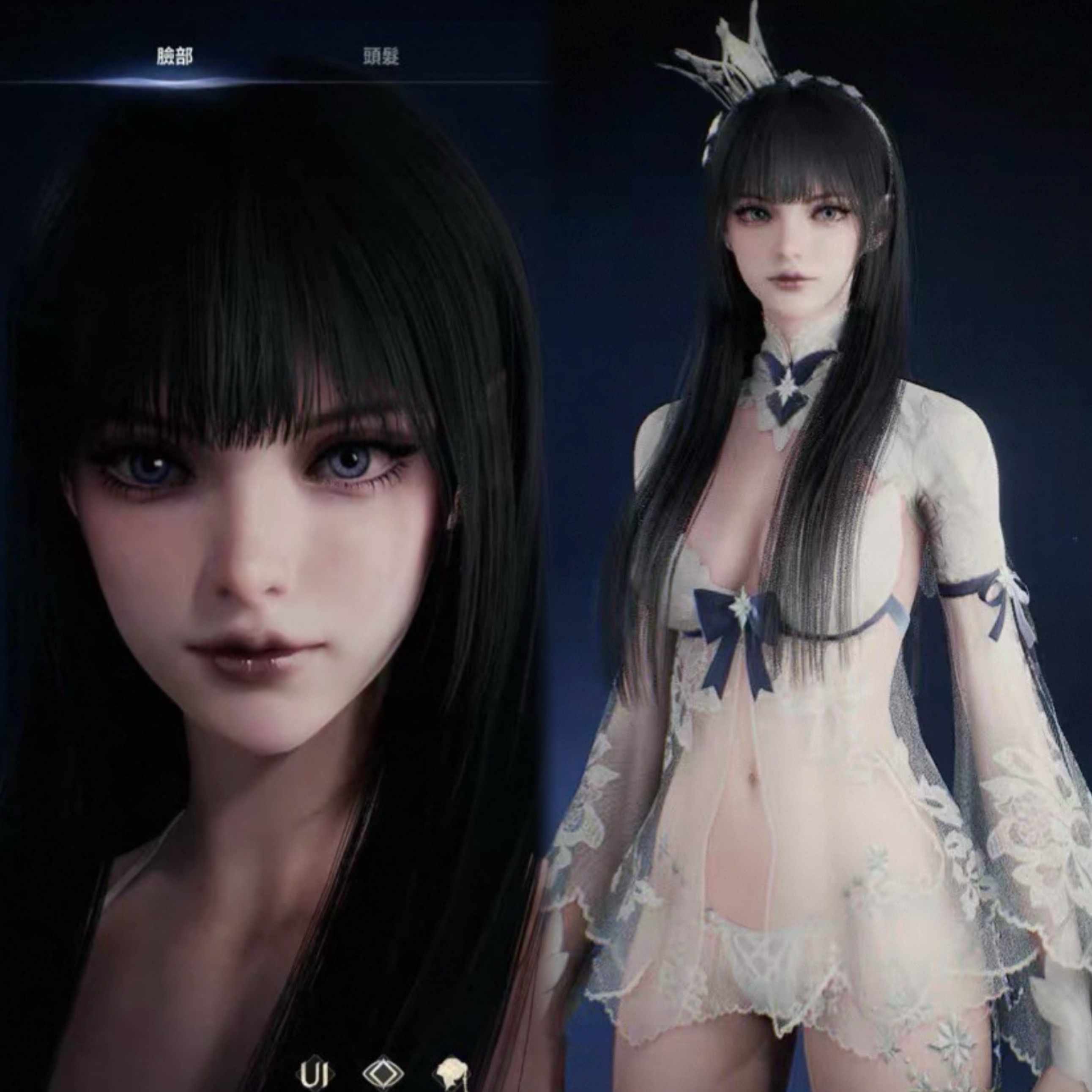 永恒之塔2捏脸女 天族魔族台服韩服通用 暗黑天使