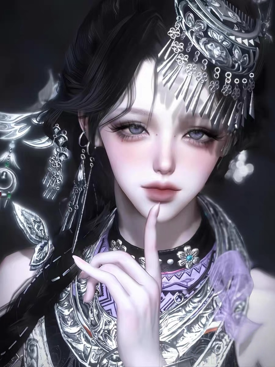 秒发｜苗蛊 夏啾啾合集 逆水寒手游捏脸女通用 百搭淡颜 紫蓝水晶