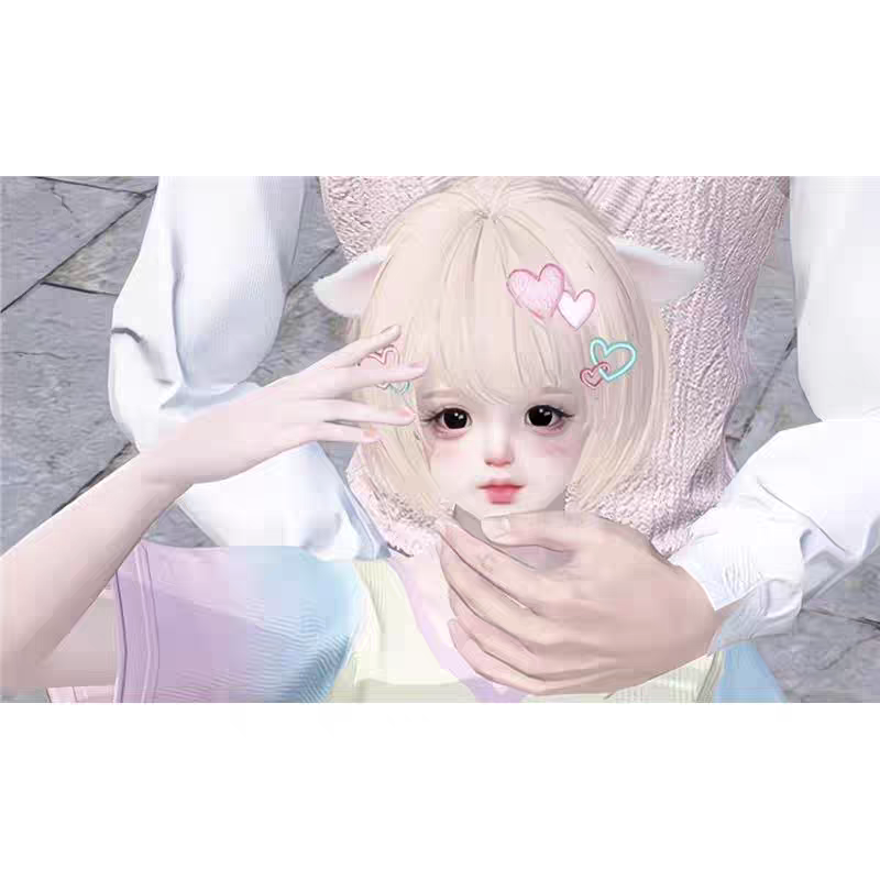 发7 捏脸+拉条 煎颗鸡蛋 可爱萌妹 逆水寒手游捏脸女通用 原版