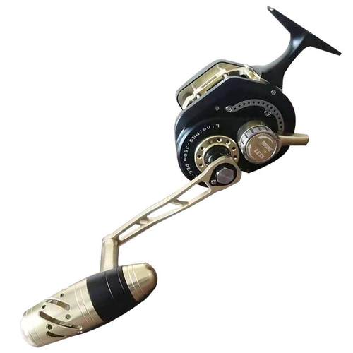 自动排线深海拖钓鼓轮全金属大物轮下手慢摇铁板轮船钓轮