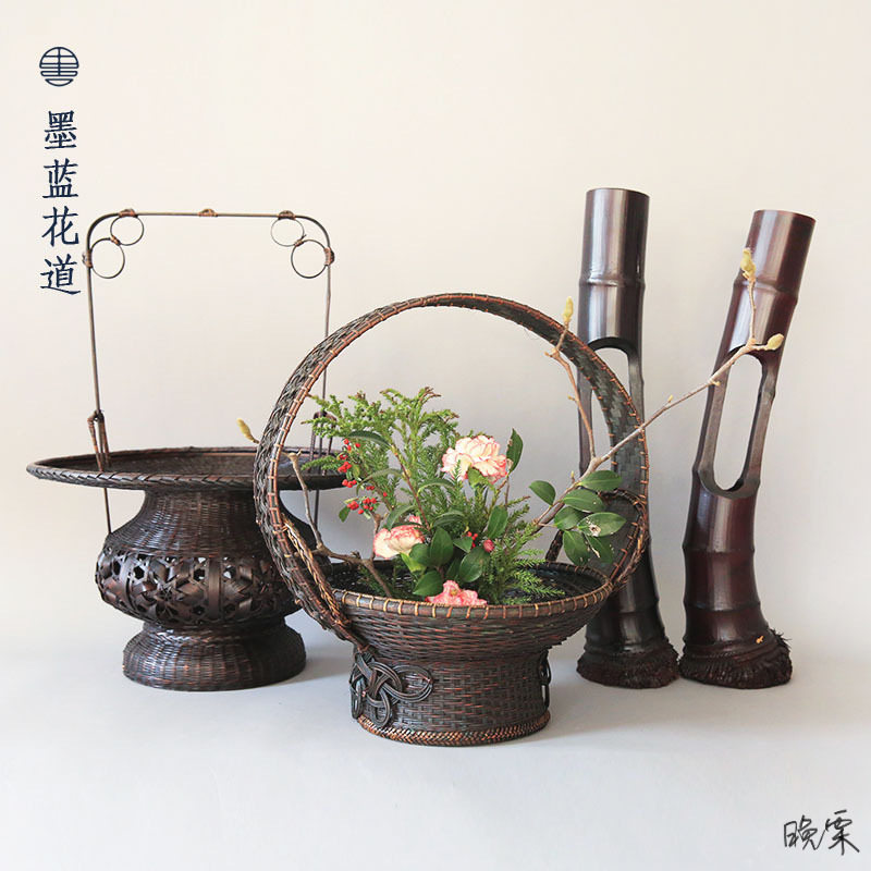 汉服走秀道具花篮外景古装手提影楼艺竹编藤编复古插花篮子其他
