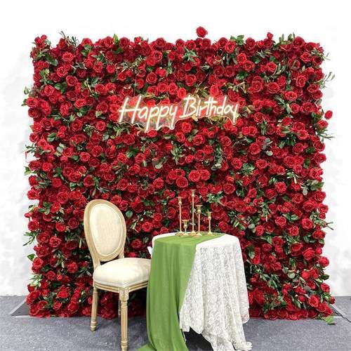 仿真玫瑰花假花婚庆仿真花墙商场橱窗装饰绿植仿真植物墙玫瑰花墙