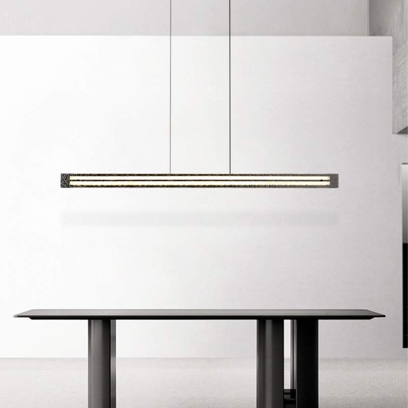 意式极简餐厅吊灯北欧高端设计师玻璃现代简约一字吧台长条灯