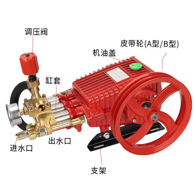 清洗机配件55/58型高压维修理洗车泵头总成高压水枪水管全铜总成