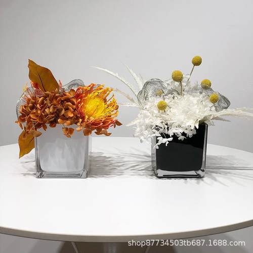 现代轻奢假花仿真花摆设茶几餐桌桌花样板间售楼部卫生间装饰花艺