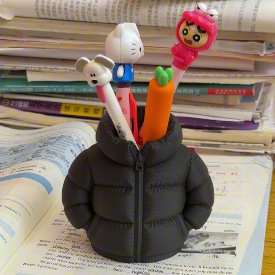 3d打印羽绒服立体笔筒收纳创意抽象搞笑家居摆件送朋友闺蜜礼物