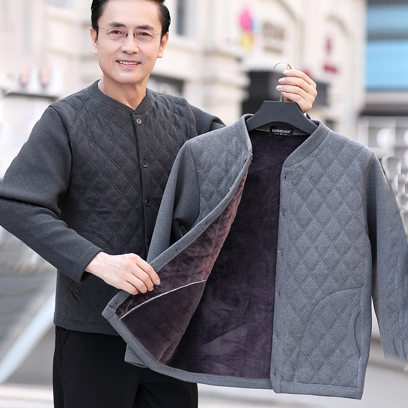秋冬季中老年人加绒加厚保暖衣