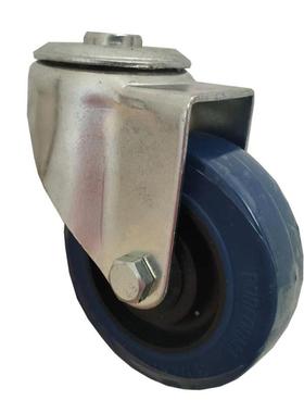 灰色蓝色3.5寸软胶轮 31/2x11/4万向轮  发泡轮 航空箱橡胶万向轮