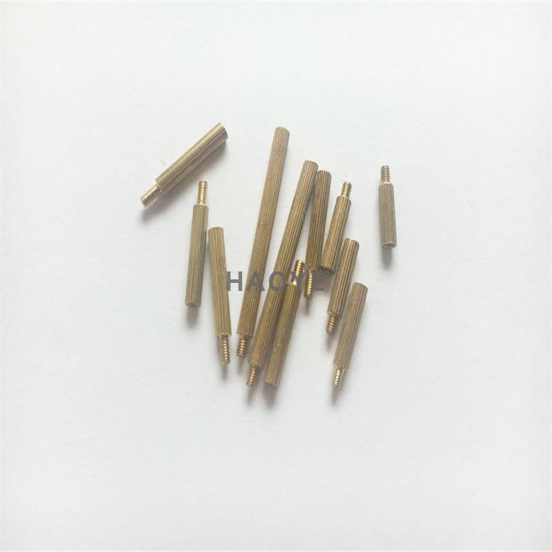 直纹滚花圆监控外牙铜螺柱 加长螺母 单通铜柱 安防铜柱 M2*26-40