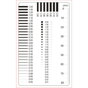 污点卡 污点裂缝对比尺 点规线规 胸卡量规 透明菲林尺 量通