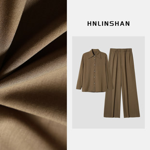 老钱风高支强捻澳毛衬衣休闲裤 高智 套装 钱老板专属