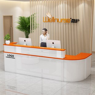 定制简约公司酒店大堂前台接待台服务台办公吧台桌转角收银台柜台