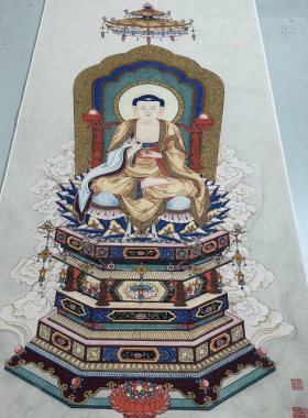 夏荆山唐卡佛像释迦牟尼复古书画