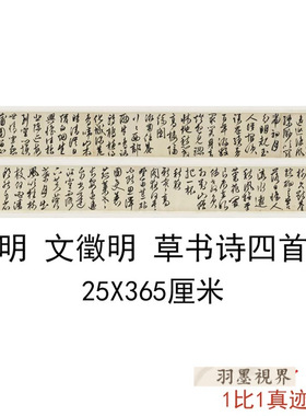 明文徵明草书诗四首手卷楷书毛