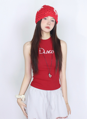 大佬街舞潮牌原创工字背心辣妹jazz显瘦小高领无袖外穿露脐5086
