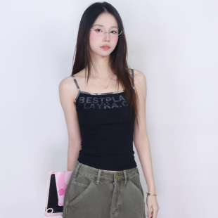 露肚脐X251 透气修身 大佬街舞潮牌迷彩美式 吊带显瘦jazz遮副乳夏季