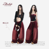 显瘦jazz辣妹宽松1182 休闲裤 大佬街舞潮牌做旧褪色美式 复古卫裤